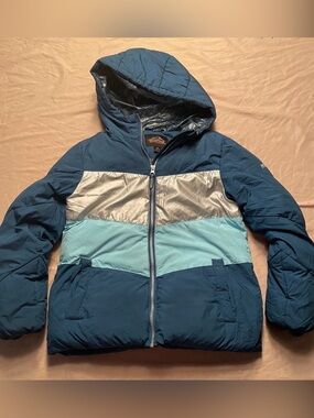 Pacific Trail Puffer Jacket Youth Medium (10-12) Insulated Warm Snow Jacket Blue